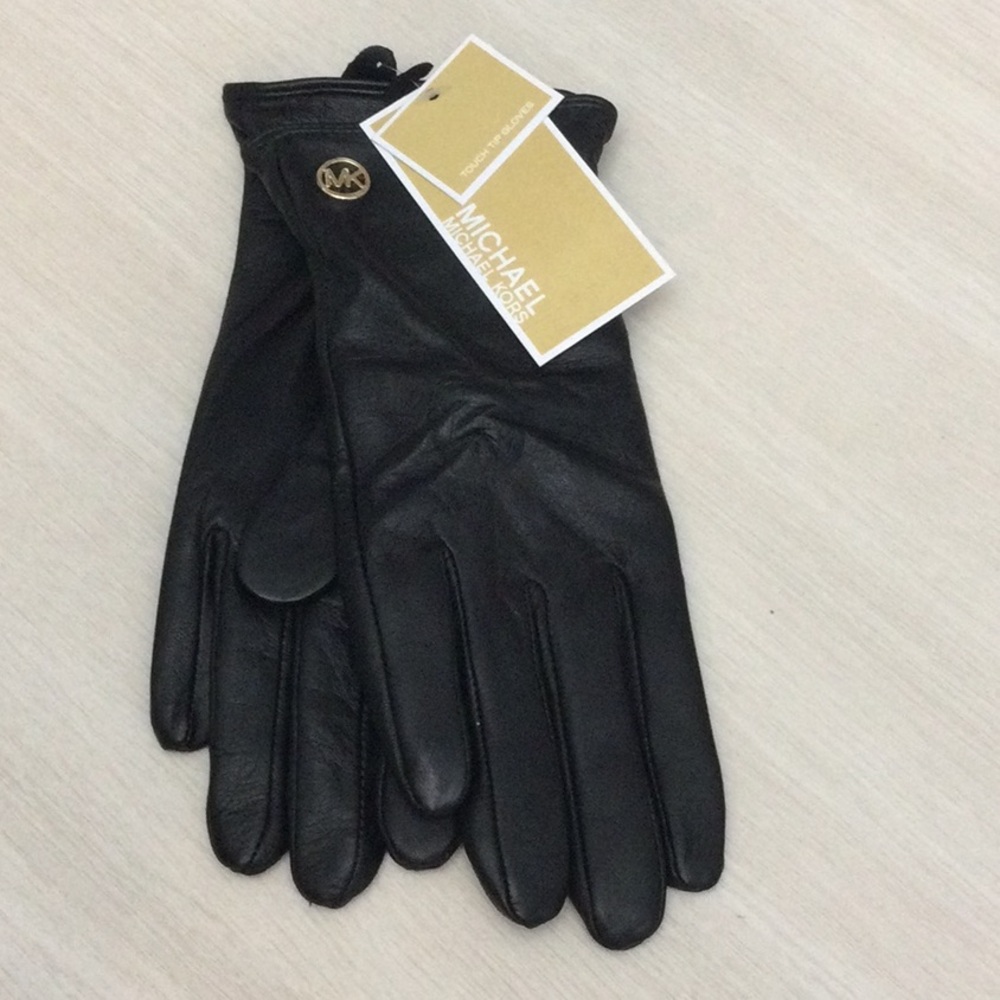 New Michael Kors Black Leather Women's
Gloves